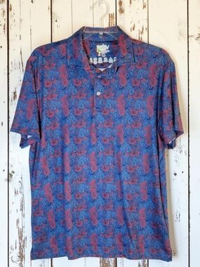 Tailorbyrd Size-XL Men's Vibrant Blue and Red Polo Shirt